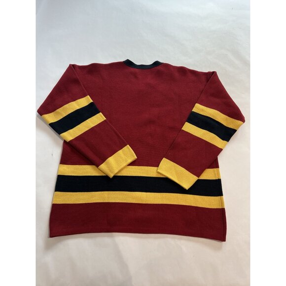 Aime Leon Dore Knitted Hockey Jersey in Red Yellow Black - Picture 3 of 4